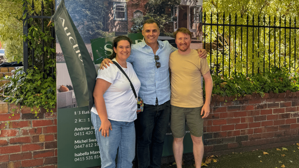 “Lou from LP Advisory with clients after securing their new home in Malvern.”